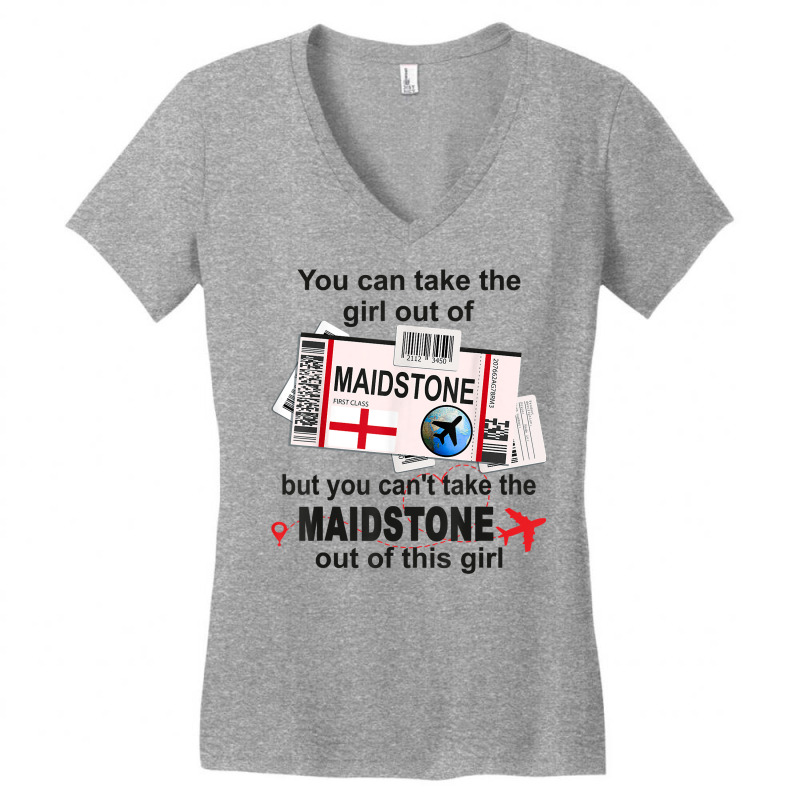 Maidstone Girl   Maidstone Boarding Pass   Maidstone T Shirt Women's V-Neck T-Shirt by cm-arts | Artistshot