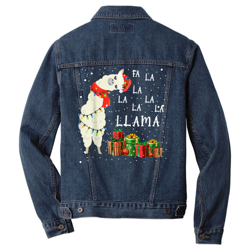 Fa La La Llama Funny Christmas Women Men Kids Costume Men Denim Jacket | Artistshot