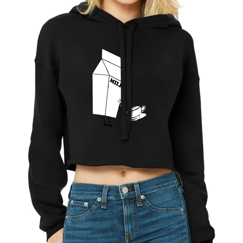 Funny Urinating Milk Carton Cartoon Cropped Hoodie by saterseim | Artistshot