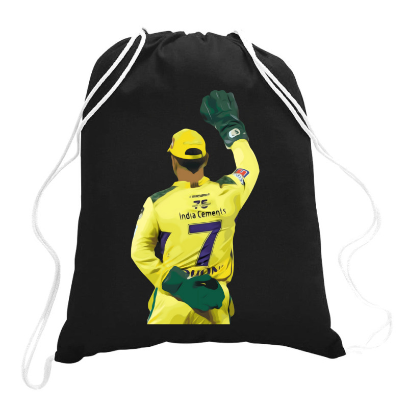 Ms Dhoni Chennai Super Kings Csk Wallpaper Whistlepodu Classic Drawstring Bags | Artistshot