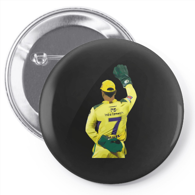 Ms Dhoni Chennai Super Kings Csk Wallpaper Whistlepodu Classic Pin-back Button | Artistshot