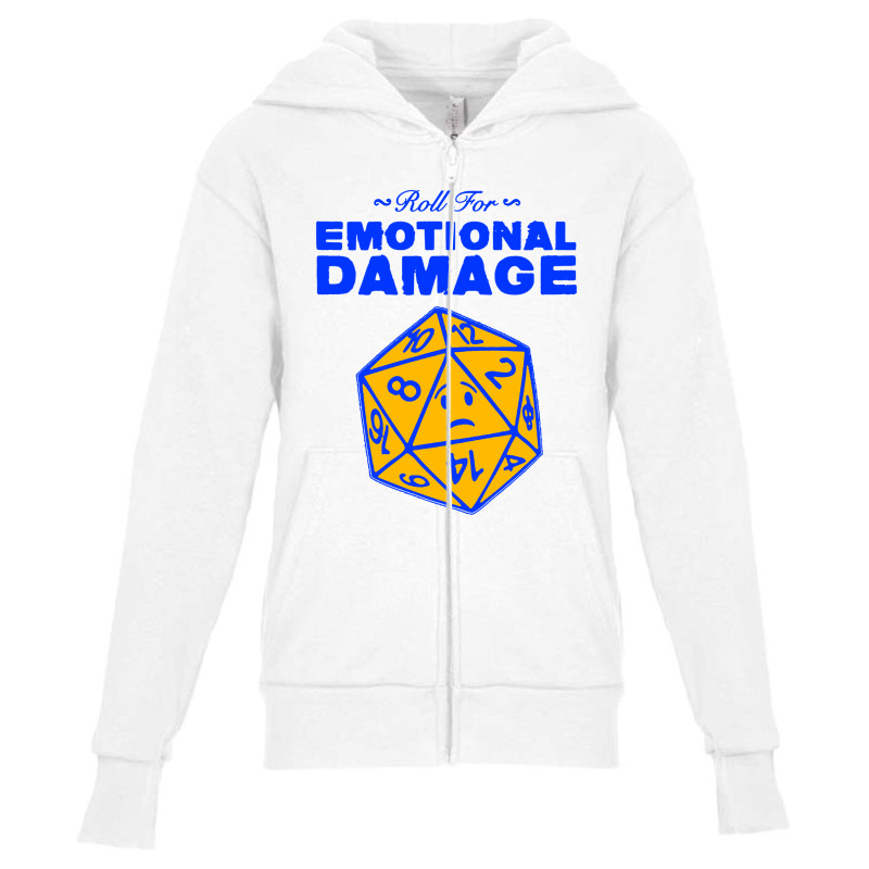 Roll For Emotional Damage Youth Zipper Hoodie by Saprol Tees | Artistshot