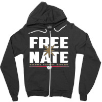 Free Nate (white On Black) Zipper Hoodie | Artistshot