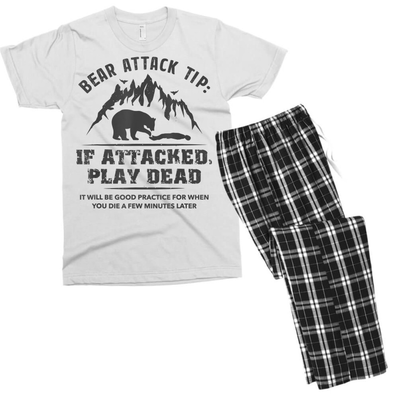 Bear Attack Tip Camping Hiking Travel Adventure Vintage T Shirt Men's T-shirt Pajama Set | Artistshot