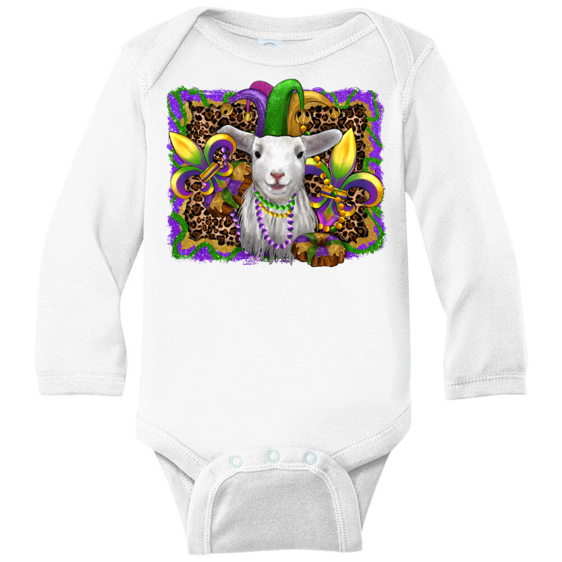 Mardi Gras Baby Sheep King Cake Fleur De Lis Long Sleeve Baby Bodysuit | Artistshot