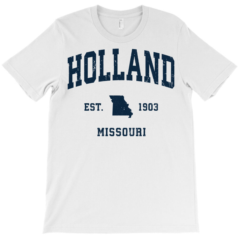 Holland Missouri Mo Vintage Athletic Navy Sports Design Long Sleeve T T-shirt | Artistshot