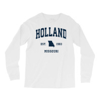 Holland Missouri Mo Vintage Athletic Navy Sports Design Long Sleeve T Long Sleeve Shirts | Artistshot