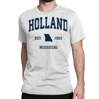 Holland Missouri Mo Vintage Athletic Navy Sports Design Long Sleeve T Classic T-shirt | Artistshot