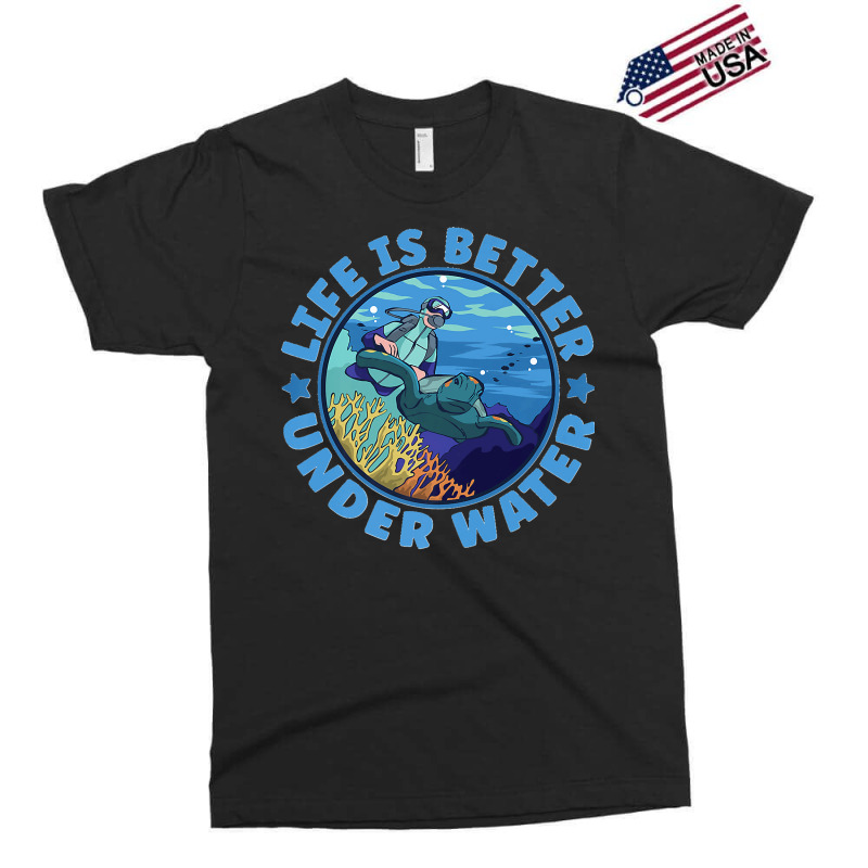 Life Is Better Under Water Marine Biology Scuba Diver Premium Exclusive T-shirt | Artistshot