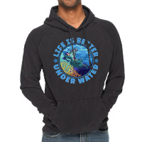 Life Is Better Under Water Marine Biology Scuba Diver Premium Vintage Hoodie | Artistshot