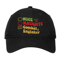 Groovy Nice Naughty Combat Engineer Christmas List Adjustable Cap | Artistshot