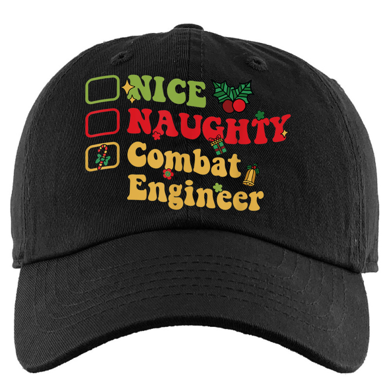 Groovy Nice Naughty Combat Engineer Christmas List Kids Cap by Uniform | Artistshot