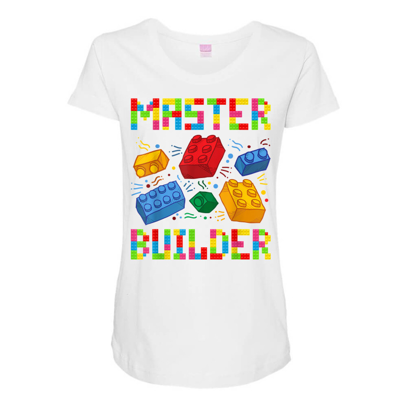 Brick Builder Funny Blocks Building Master Gift Boys Girls T Shirt Maternity Scoop Neck T-shirt by cm-arts | Artistshot