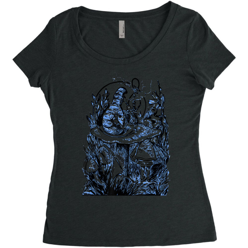 Alice & The Hookah Smoking Caterpillar Women's Triblend Scoop T-shirt by cm-arts | Artistshot