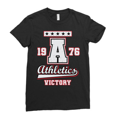 Athletics Victory Varsity Typography Ladies Fitted T-shirt Designed By Roger