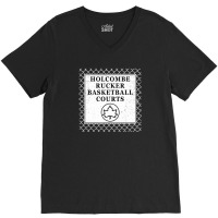 Holcombe Rucker Basketball Courts Park Sign On Chain Link Fence V-neck Tee | Artistshot