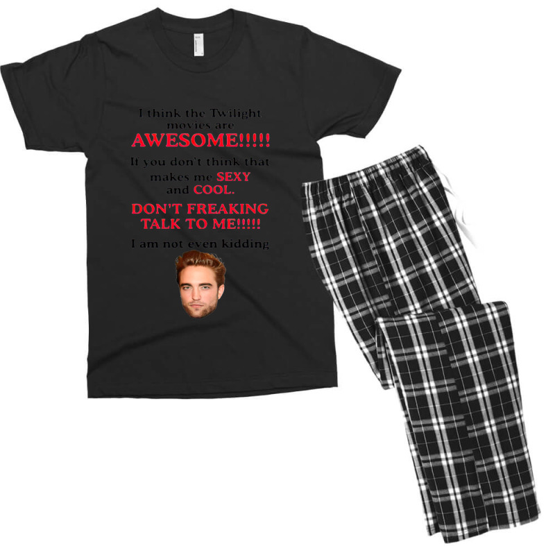 Rob-ert Patt-ins-on I Think The Twilight Movies Are Awesome Men's T-shirt Pajama Set | Artistshot