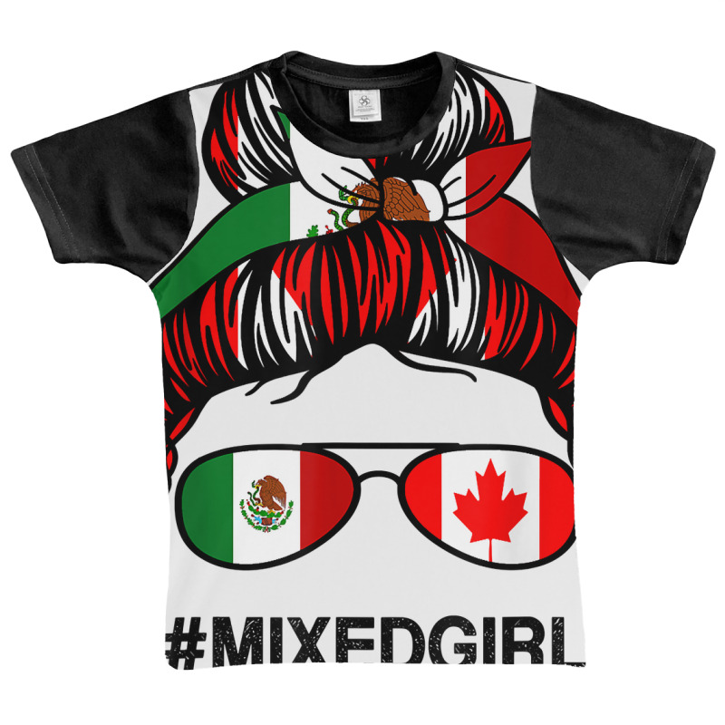 Mexico Canada Flag Mexican Canadian Messy Bun T Shirt Graphic Youth T-shirt by cm-arts | Artistshot