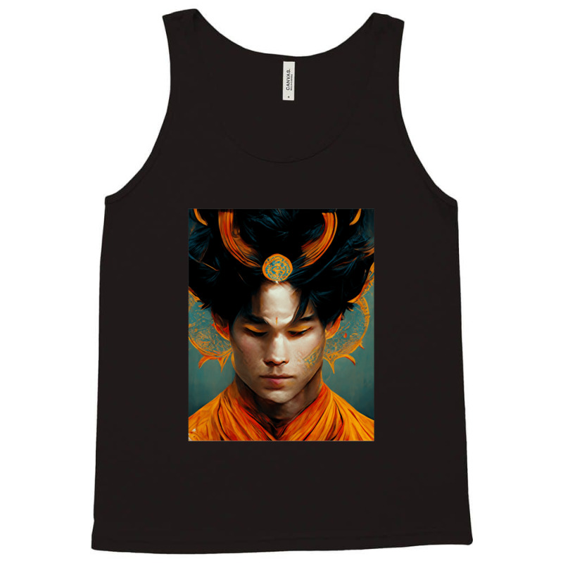 Goku Realistic Portrait Digital Art 3 Friend Tank Top | Artistshot