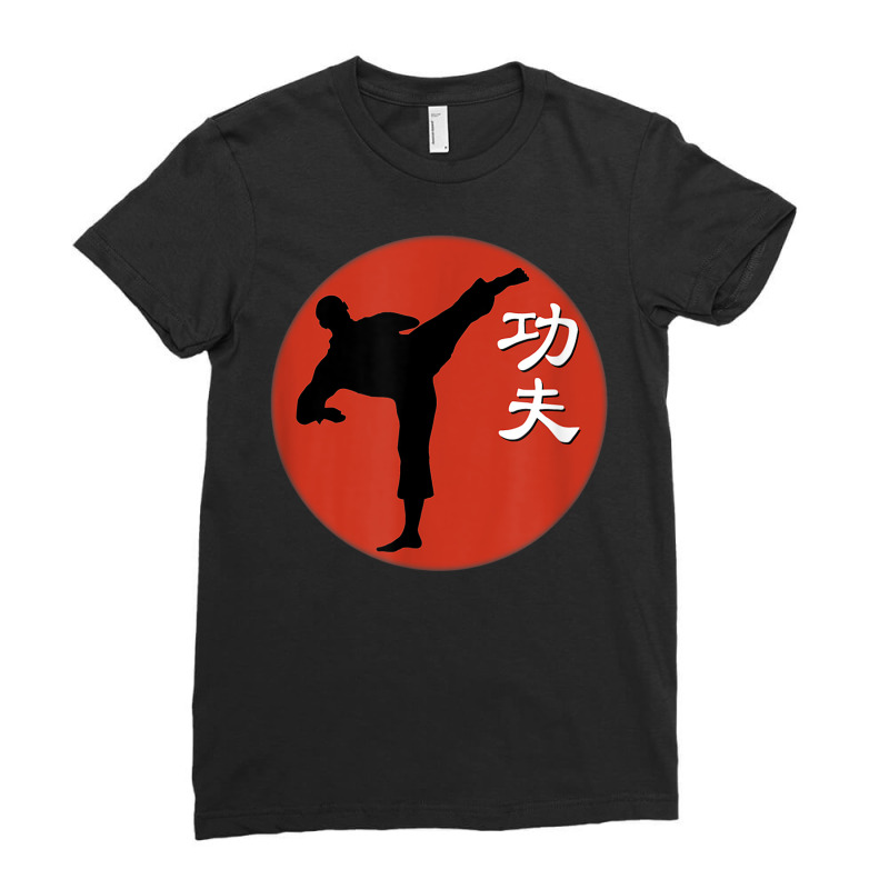 Martial Arts Fighter Tai Chi Qi Gong With Sign Kung Fu Ladies Fitted T-Shirt by Stunner | Artistshot