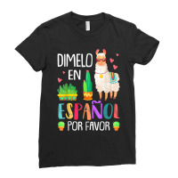 Womens En Espanol Por Favor Bilingual Spanish Teacher Gifts Ladies Fitted T-shirt | Artistshot