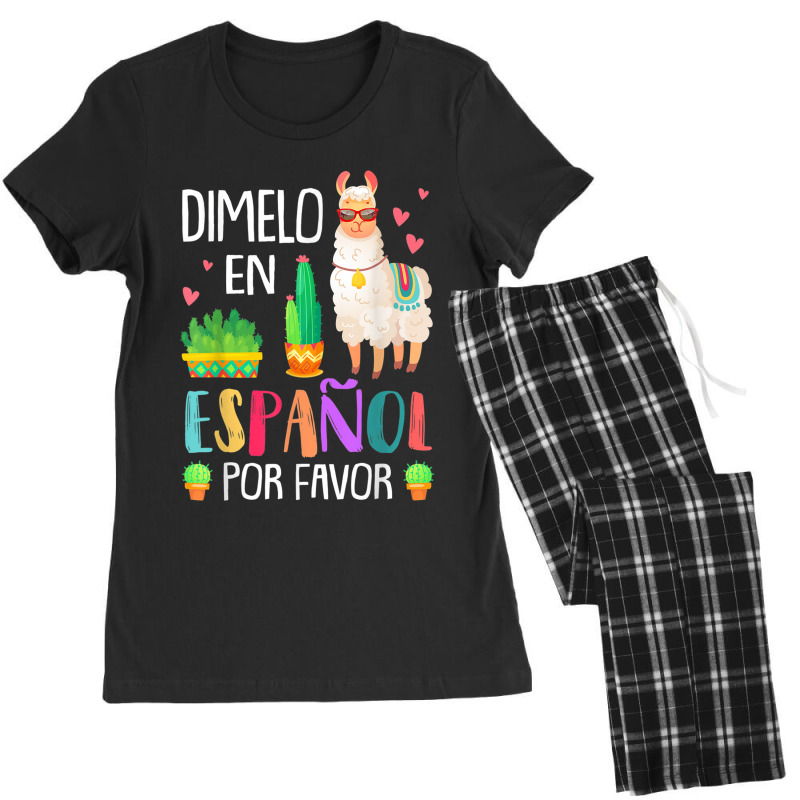 Womens En Espanol Por Favor Bilingual Spanish Teacher Gifts Women's Pajamas Set by ZaraGross | Artistshot