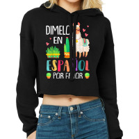 Womens En Espanol Por Favor Bilingual Spanish Teacher Gifts Cropped Hoodie | Artistshot