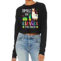 Womens En Espanol Por Favor Bilingual Spanish Teacher Gifts Cropped Sweater | Artistshot