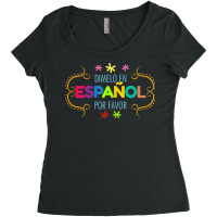 Womens En Espanol Por Favor Spanish Bilingual Teacher Maestra Women's Triblend Scoop T-shirt | Artistshot