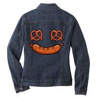 Oktoberfest German Celebration Pretzel Sausage Gift Ladies Denim Jacket | Artistshot