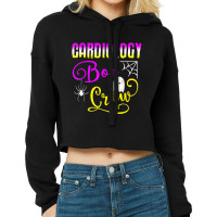 Cardiology Boo Crew Spider Ghost Halloween Halloween Cropped Hoodie | Artistshot