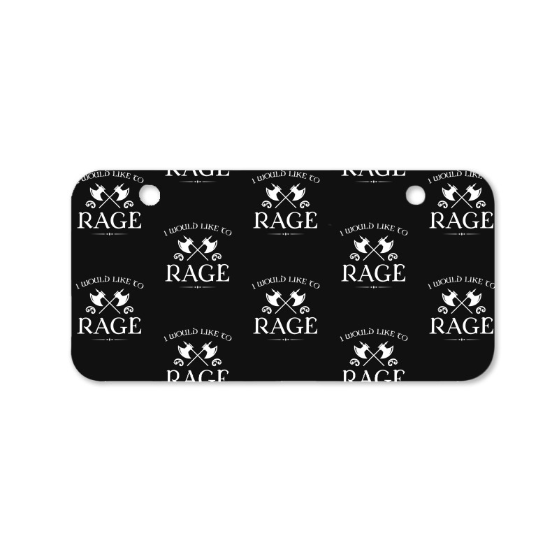 Barbarian - I Would Like To Rage Bicycle License Plate by cm-arts | Artistshot