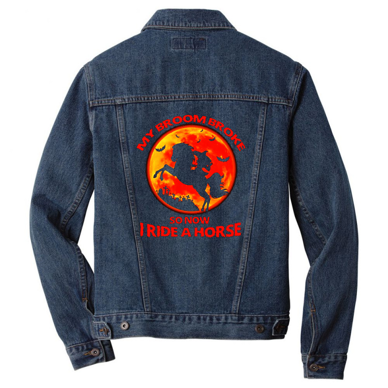 I Ride A Horse Halloween Men Denim Jacket | Artistshot