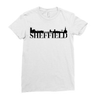 Sheffield England Uk City Skyline Silhouette Outline Sketch Tank Top Ladies Fitted T-shirt | Artistshot