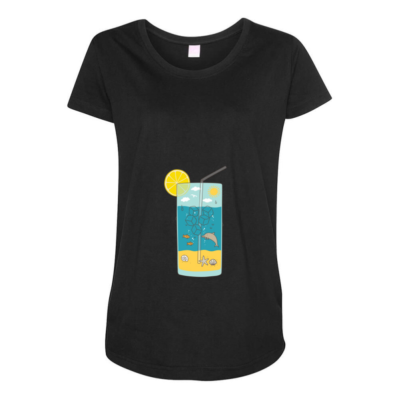 Summer Drink Maternity Scoop Neck T-shirt by DebraAnderson | Artistshot