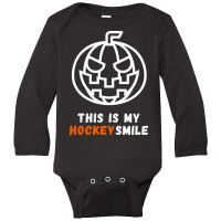 This Is My Hockey Smile Long Sleeve Baby Bodysuit | Artistshot