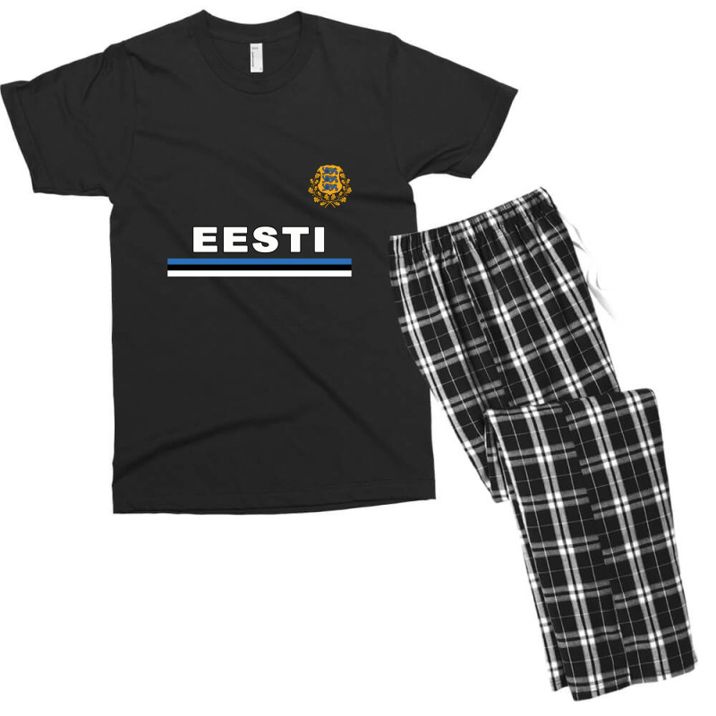 Estonia Eesti National Flag & Coat Of Arms Men's T-shirt Pajama Set | Artistshot