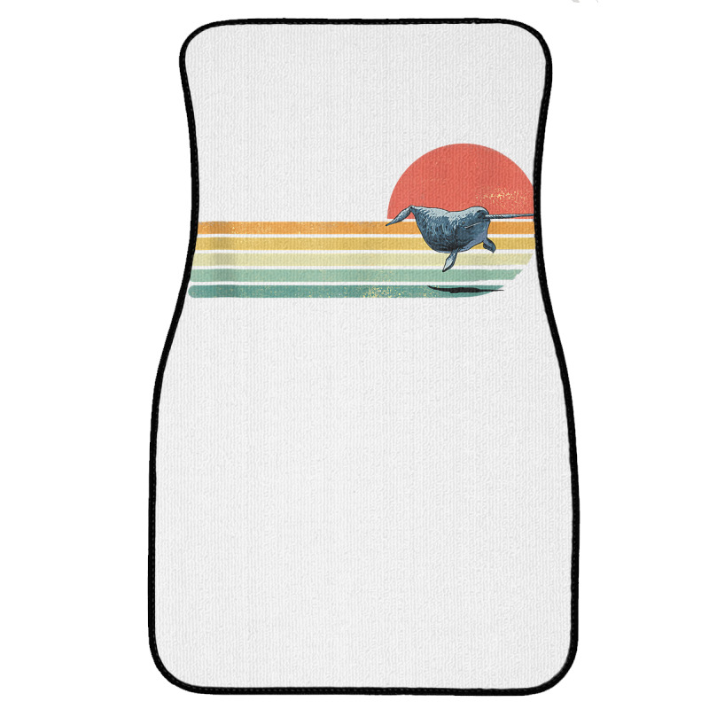 Retro Vintage Narwhal Whale Ocean Marine Mammal Sea Life Tank Top Front Car Mat | Artistshot