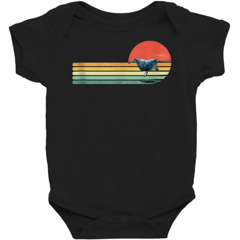 Retro Vintage Narwhal Whale Ocean Marine Mammal Sea Life Tank Top Baby Bodysuit | Artistshot