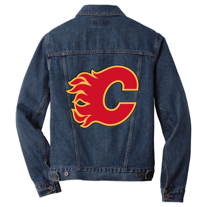 Flames Calgary Men Denim Jacket | Artistshot