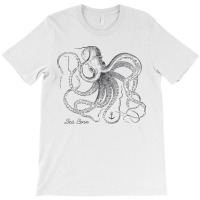 Vintage Black Octopus Marine Biologist Ocean Sea Life 5 T-shirt | Artistshot