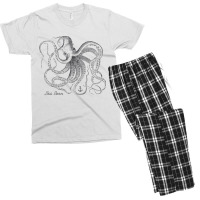 Vintage Black Octopus Marine Biologist Ocean Sea Life 5 Men's T-shirt Pajama Set | Artistshot