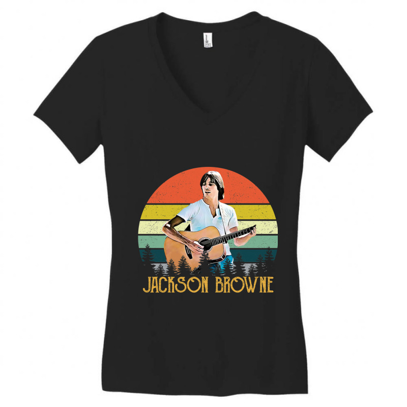 Jackson Browne Vintage Retro 70s Women's V-Neck T-Shirt by cm-arts | Artistshot