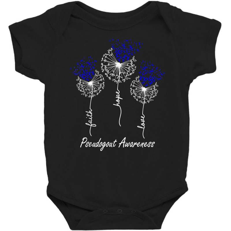 Pseudogout Awareness Faith Hope Love Dandelion T Shirt Baby Bodysuit by cm-arts | Artistshot