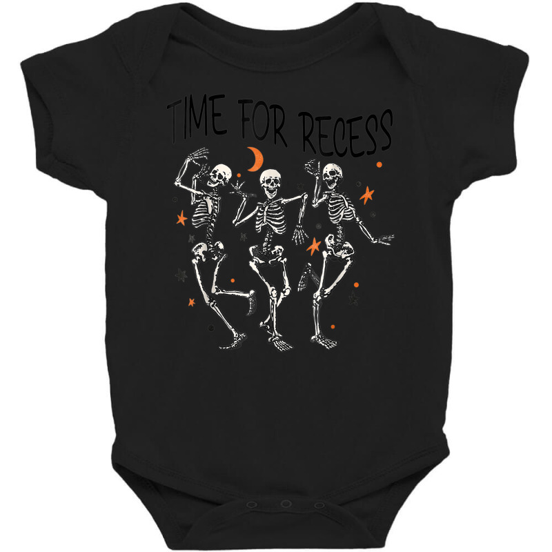 Funny Teacher Halloween Time For Recess Dancing Skeletons Baby Bodysuit by Fashonus | Artistshot