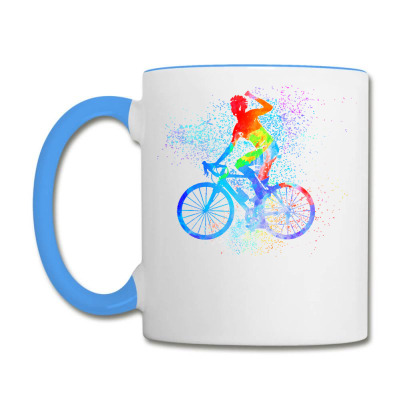 Cycling T  Shirt Watercolor Cycling Coffee Mug Designed By Kesslernatasha