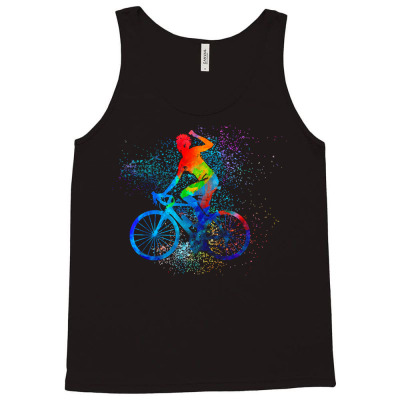 Cycling T  Shirt Watercolor Cycling Tank Top Designed By Kesslernatasha