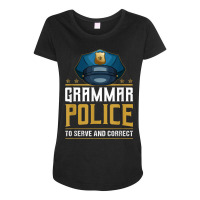 Grammar Police To Serve And Correct For Grammar And Punction Maternity Scoop Neck T-shirt | Artistshot