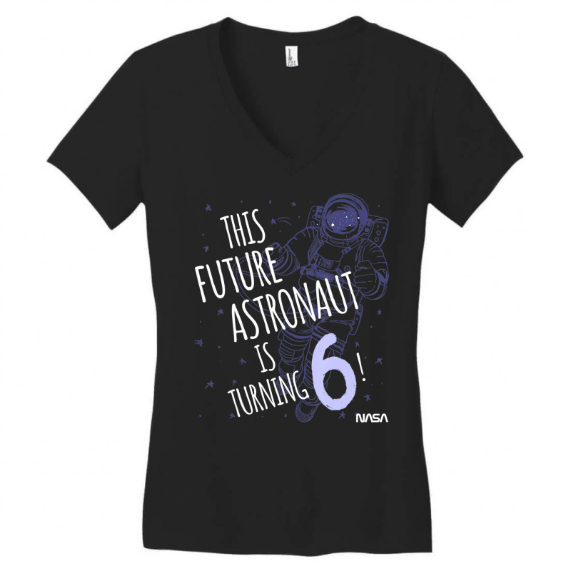 This Future Astronaut Is Turning 6 Outline Sketch Women's V-Neck T-Shirt by ledo | Artistshot