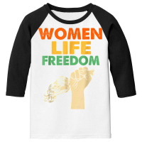 Women Life Freedom Iran Feminist Vintage T Shirt Youth 3/4 Sleeve | Artistshot